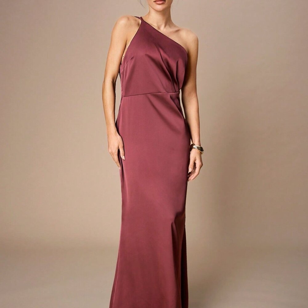 Red Violet Party Women's Mermaid Hem Lace Patchwork Backless Long Dresses - Picture 5 of 8